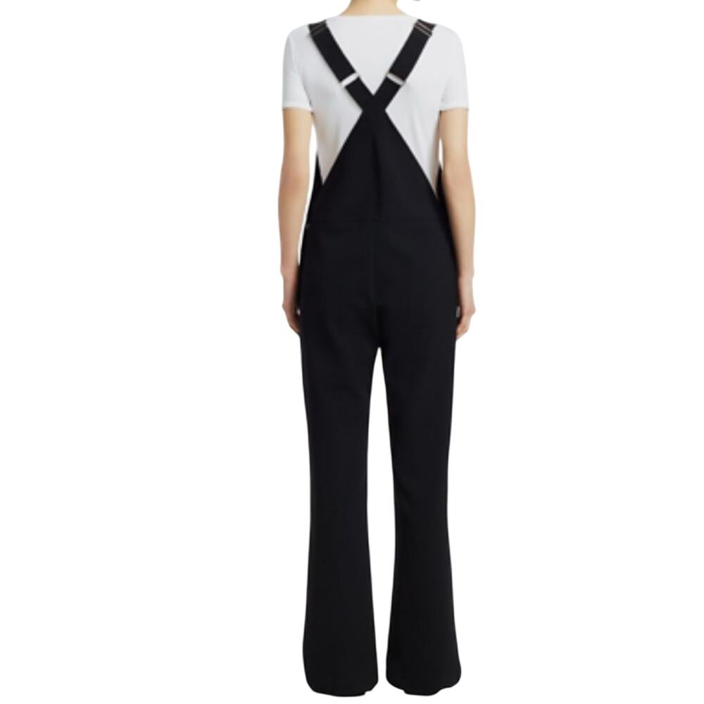 The Row Margaret Black Wool Overalls size XS Silk Lining Stretch Silver Hardware - Picture 4 of 16